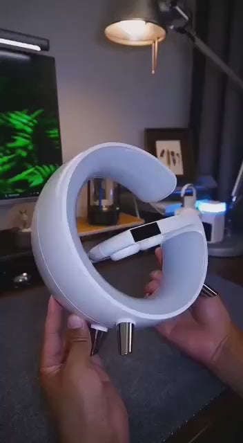 G-Shape LED Wireless Charging Speaker Lamp